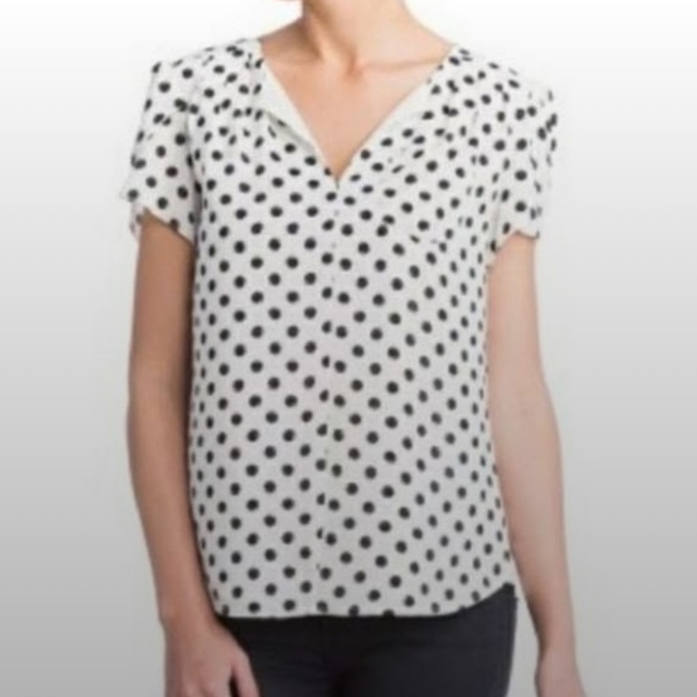 ❤️36. 41 Hawthorn White and Black Polka Dot Blouse 2x plus size